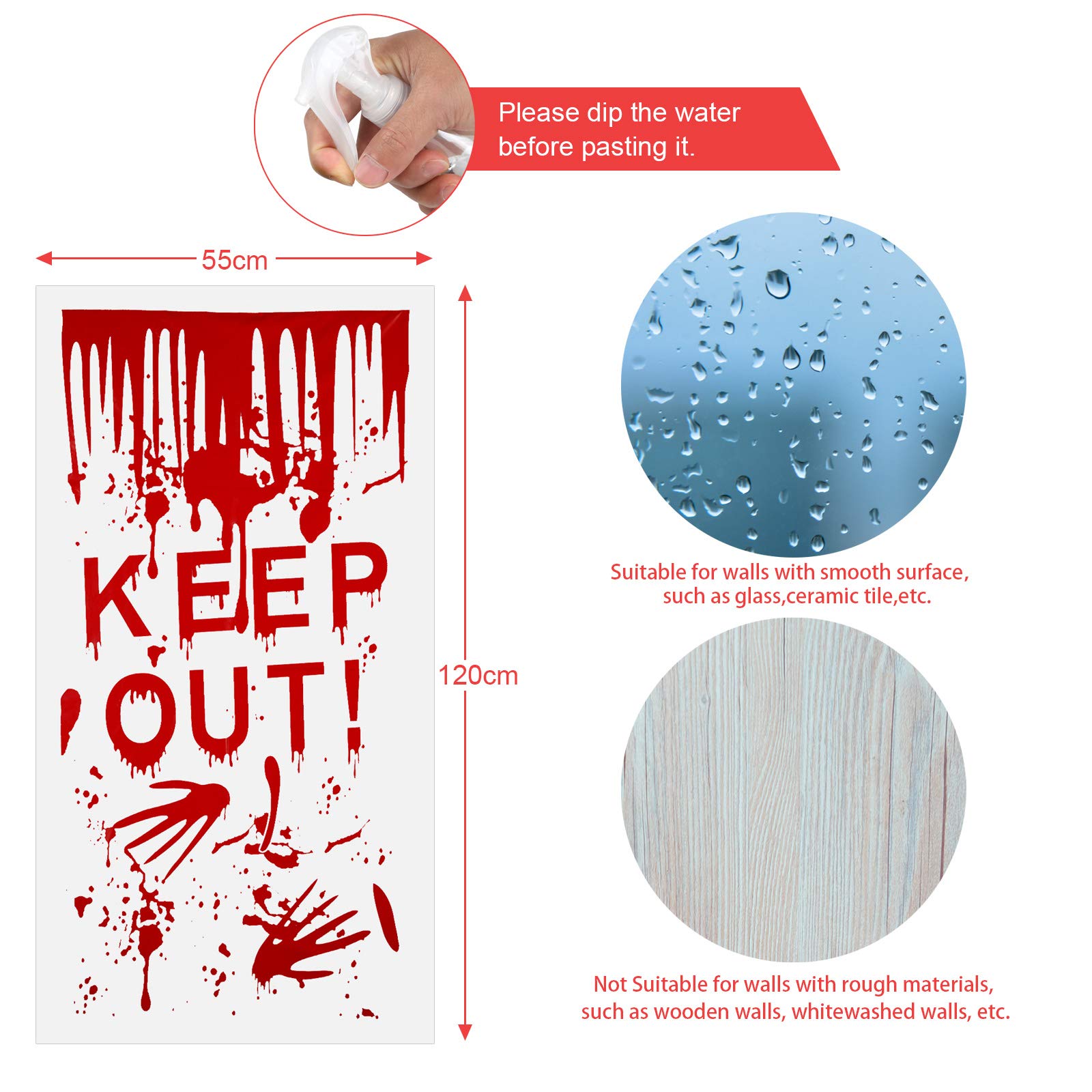 Halloween Aufkleber - 5m Blutige Dekoration Für Türen & Wände