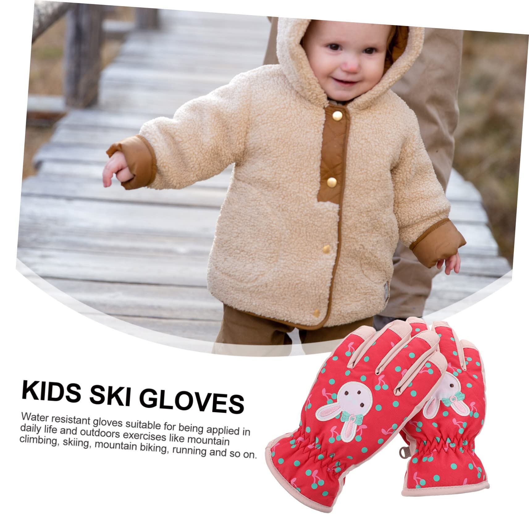 PACKOVE 2paare Mädchen Winter Skihandschuhe wasserdichte Warme Fäustlinge Für Mädchen Mit Elastischem Handgelenk Für Outdoor-aktivitäten Wie Skifahren Snowboarden Und