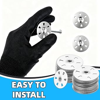 500Pcs 35mm Diameter Washers for Installation of Foam Board Galvanized Steel Washer Wall Washer for Fixing Fastening and Supporting Foam Board Fasteners, Plasterboard and Tiles