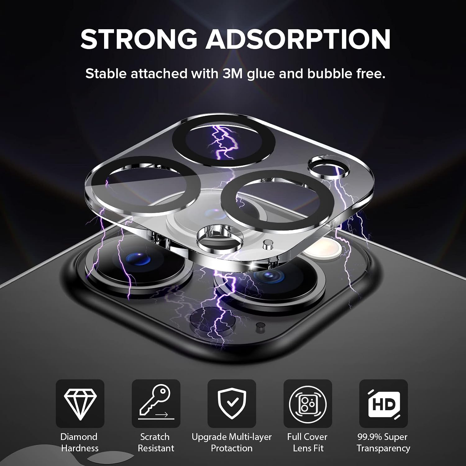 Goton [3 Pack] Compatible for iPhone 13 Pro Max 6.7 iPhone 13 Pro 6.1 Camera Lens Screen Protector,Tempered Glass HD Full Film 9H Ultra Protective for iPhone 13 Pro /13 Pro Max 2021