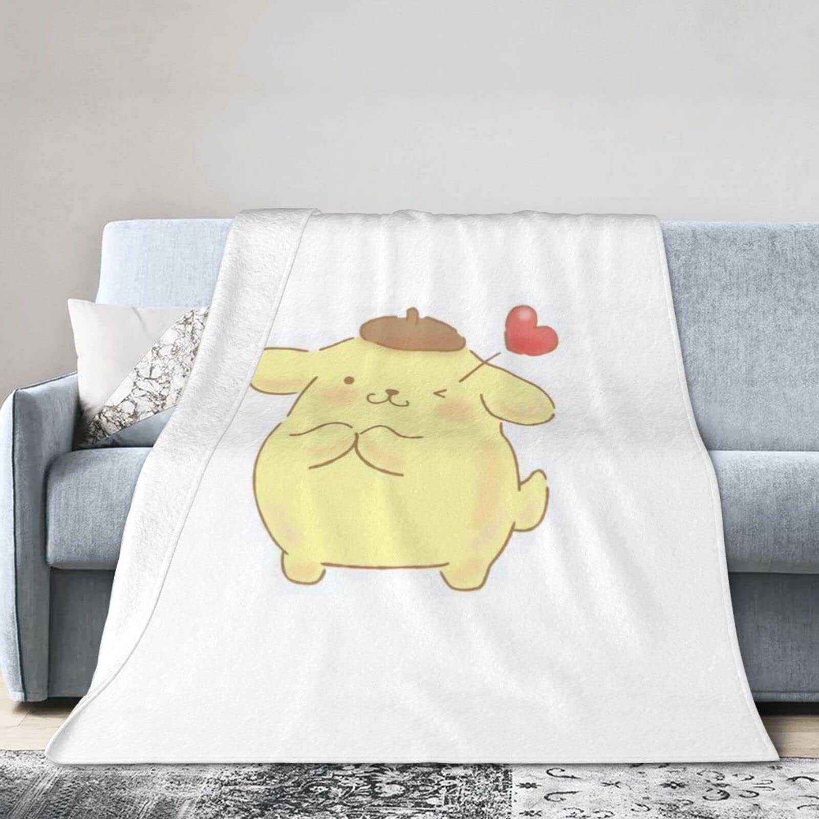 Pompom Pudding Blanket for Kids Soft Thick Blanket Microfiber Soft Blanket for Kids/Adults Gift Portable Car Office Blanket