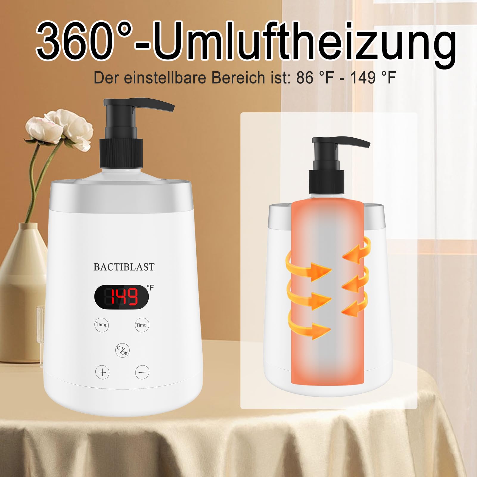 Massageöl Wärmer, Massageölwärmer mit Zwei Ölflaschenspender Lotion Wärmer LED Anzeige Flaschenwärmer Heizung für Spa Salon Haushalt Massageöl Flaschenwärmer
