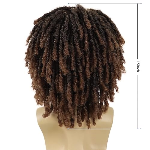 Miniatura 9 de GNIMEGIL Peluca corta trenzada para hombre, estilo afro, estilo Bob negro, pelo torcido, peluca sintética natural, trenzas sintéticas en capas,