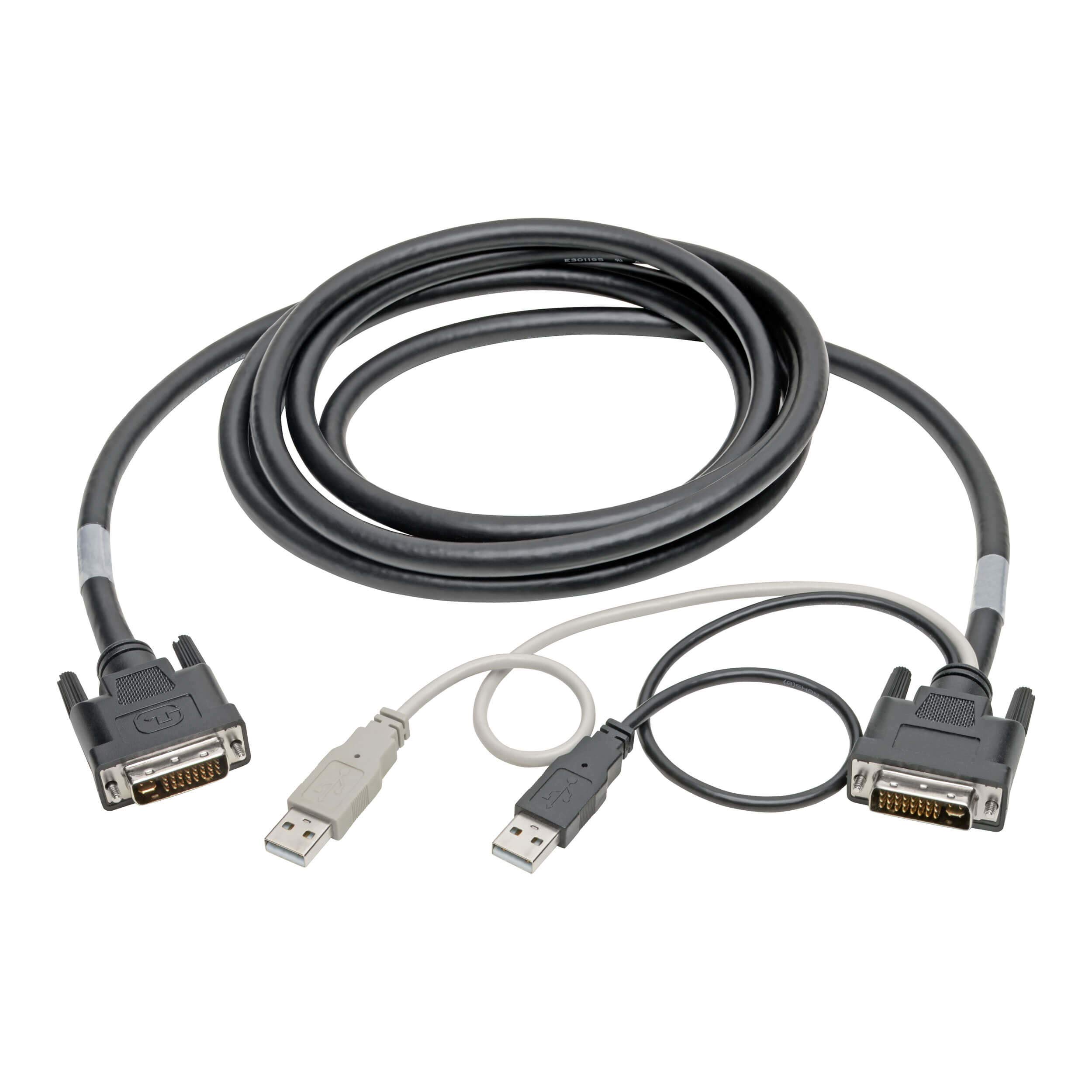 Tripp Lite DVI to USB-A Dual KVM Cable Kit 2X Male 1080P @60Hz 10ft (P760-010-DVI)