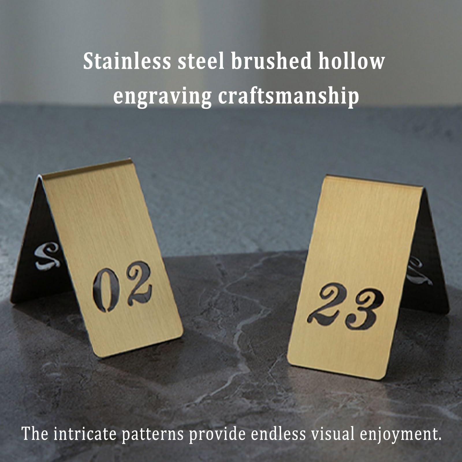 Numéros de Table de Restaurant Chevalets de Table Numérotés en Acier Inoxydable, Numéros de Table Numéros de Style de Tente en Acier Inoxydable pour Restaurants et Cafés, Banquets, 6 X 3.5 Cm(1-30)