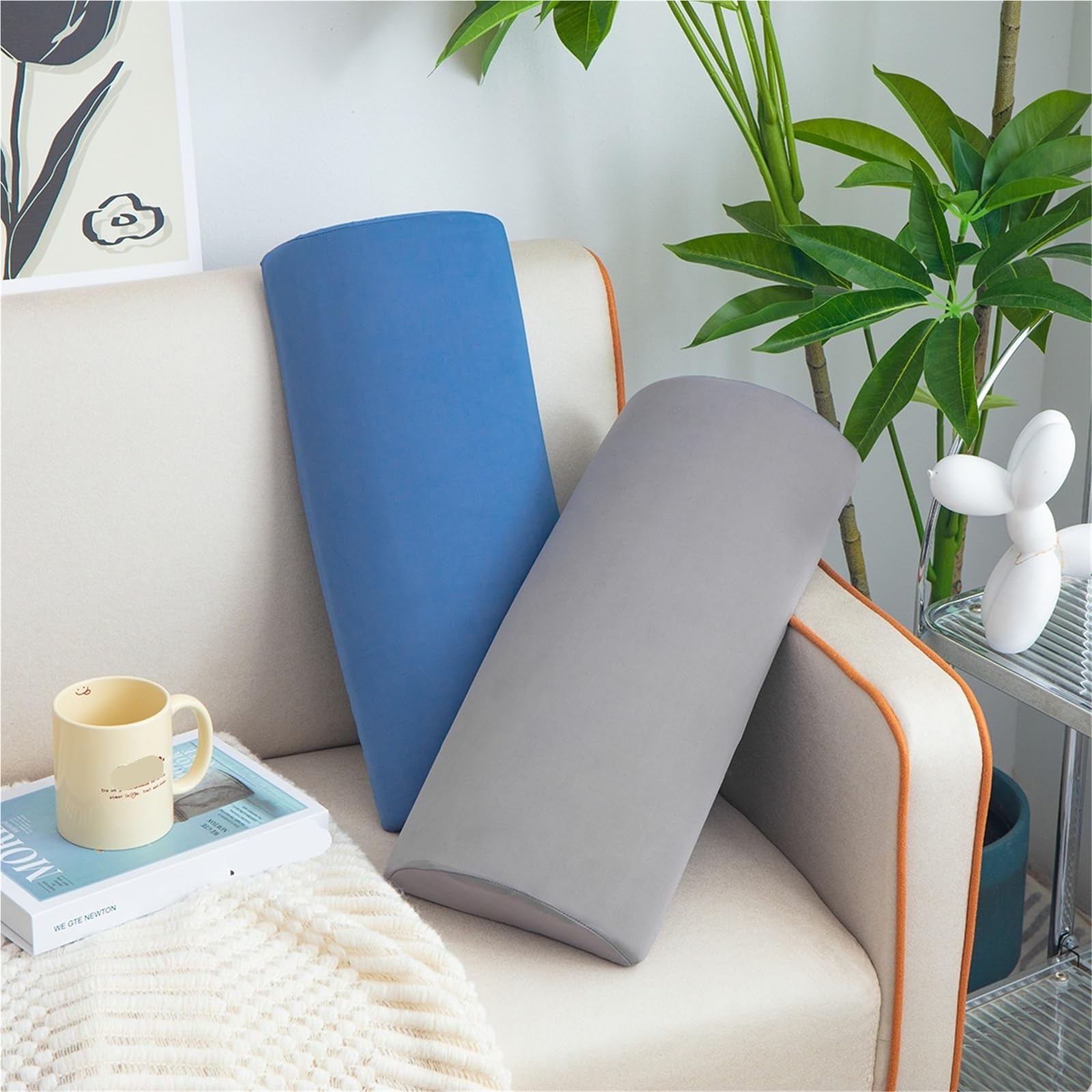 Moon - Almohada para tobillo y rodilla, relleno de espuma viscoelástica para piernas, rodillas, espalda baja, oficina, hogar, viajes (azul oscuro)