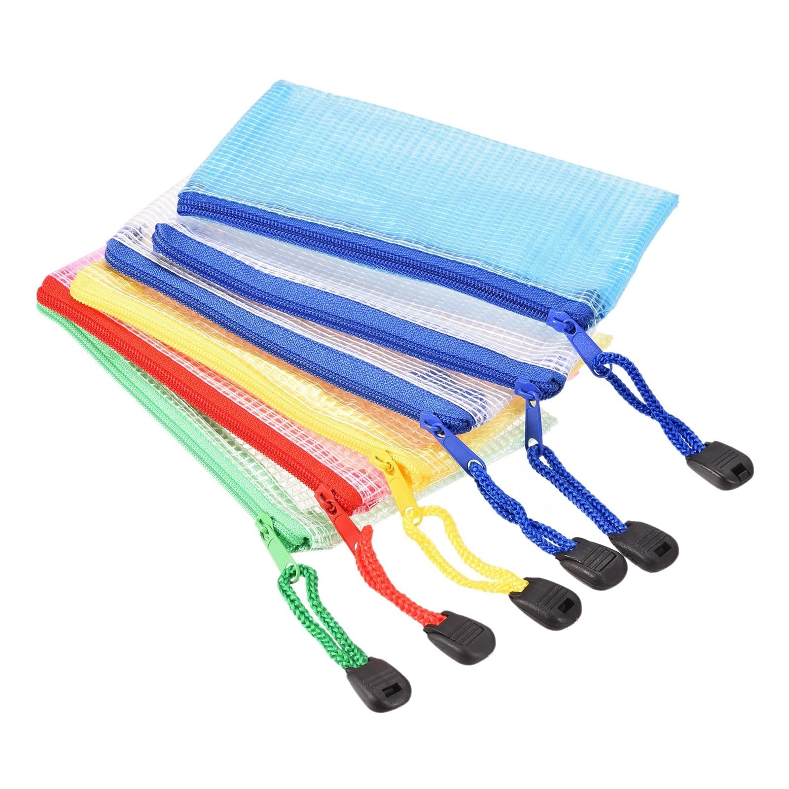Lot de 24 pochettes en plastique A4 avec fermeture éclair - Couleurs mélangées - Pour l'école, le bureau et le rangement de documents de bureau