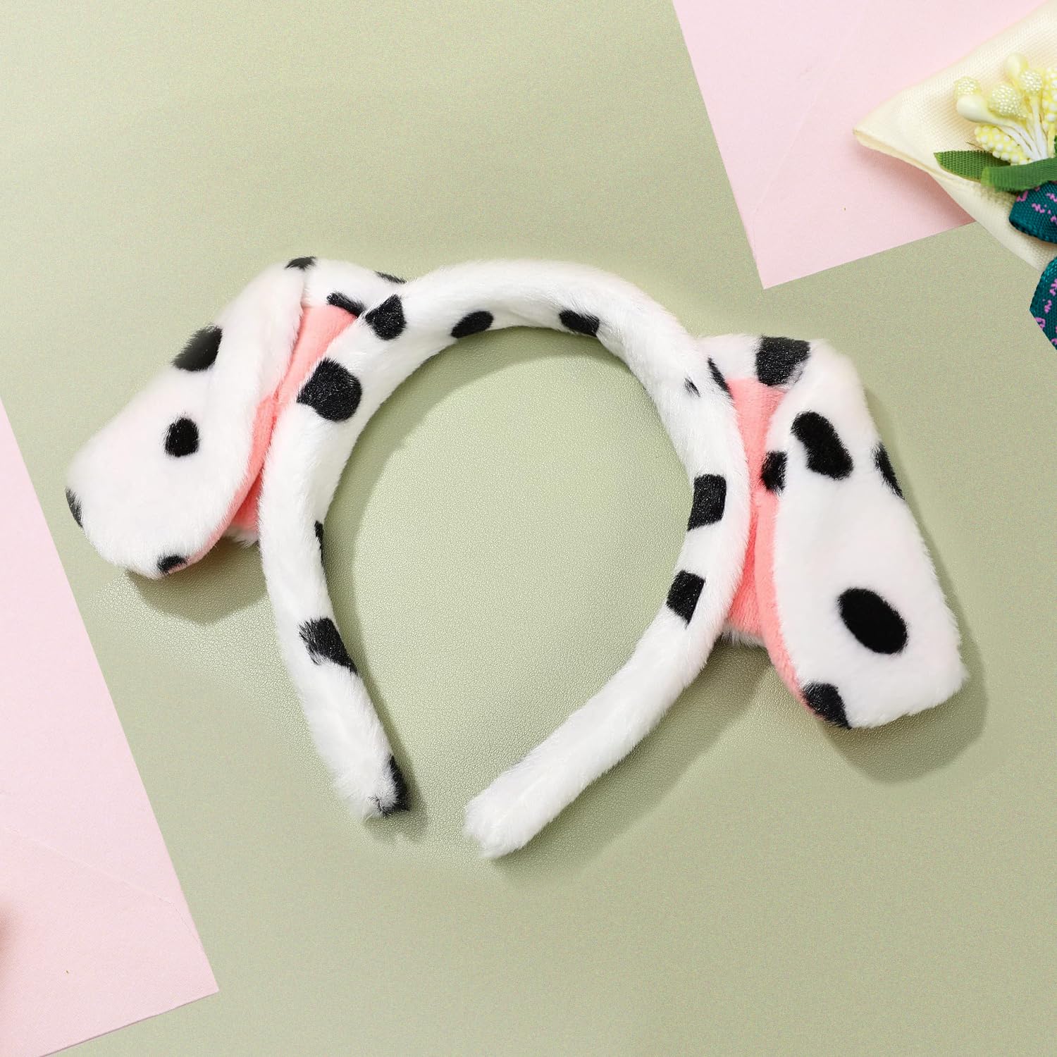 RmKbe Dalmatian Headband Puppy Ears Headband Cartoon Animal Hair Hoop Halloween Cosplay Hair Accessories for Women - Image 3