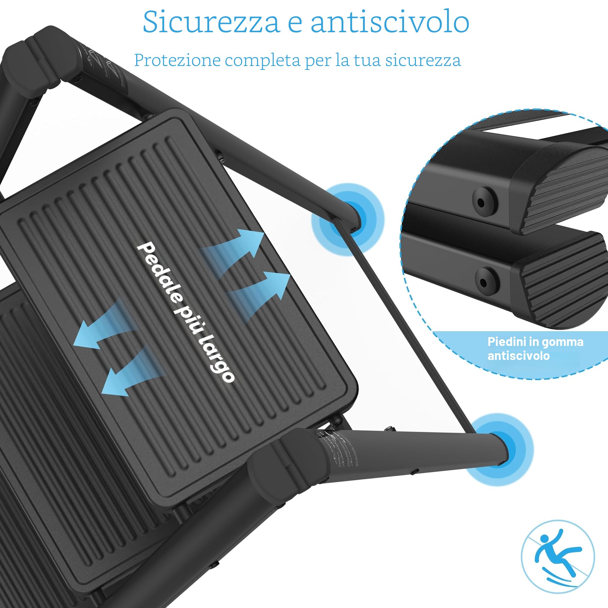 Froadp Scala pieghevole a 3 gradini, antiscivolo, in ferro, multifunzionale, per la casa, la cucina e l'esterno, con portata fino a 250 kg