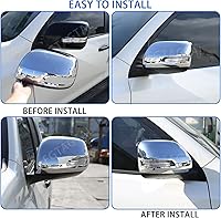 Vista 5 de Tapa protectora para espejo retrovisor de puerta compatible con Toyot@Land Cruiser Prado FJ150 150 2010-2019, cubierta protectora de espejo