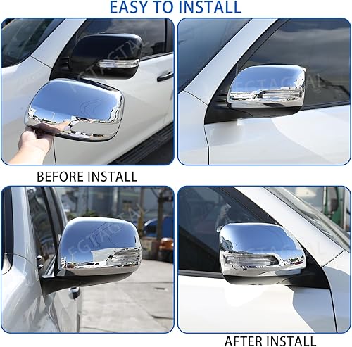 Miniatura 5 de Tapa protectora para espejo retrovisor de puerta compatible con ToyotLand Cruiser Prado FJ150 150 2010-2019, cubierta protectora de espejo