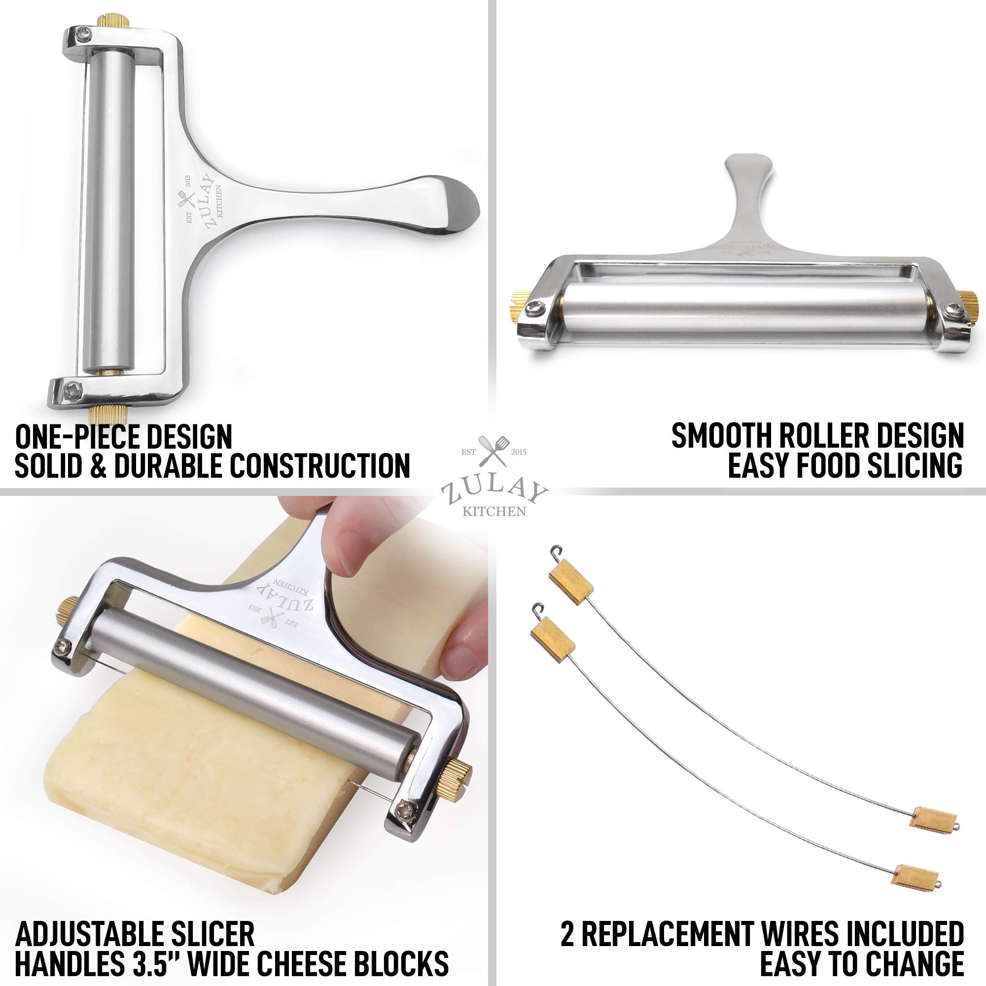Buy Zulay Cheese Slicer With Adjustable Thickness Wire Cheese Slicer For Mozzarella Cheese