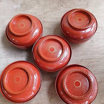 漆器　菓子碗 みよし漆器本舗 天然木製 汁椀 羽反 布貼り 根来 曙 お椀 直径