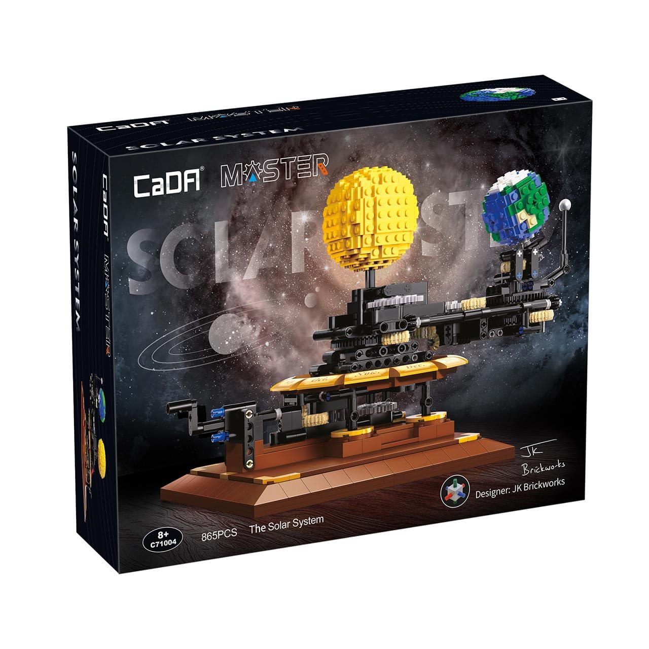 CaDA Master C71004w Technology Earth Moon Sun Building Blocks, 865 Pieces MOC Kit, Designer: JK Brickwords (Comes with Luxury Original Packaging)