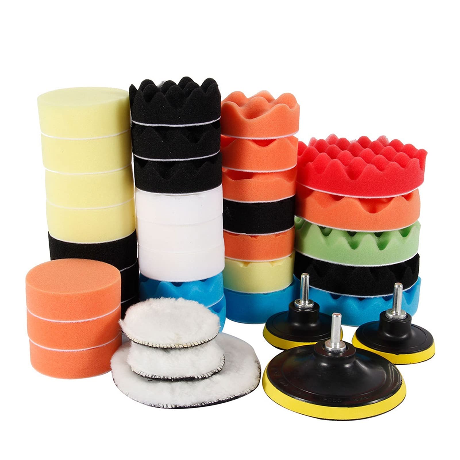 yaoqijie Auto Polierschwamm Pad Selbstklebende Buffing Wachsschwamm Auto Waschen Polierer Bohrer Adapter Zubehör Auto Polierscheibe Lasting (Color : 25pcs)
