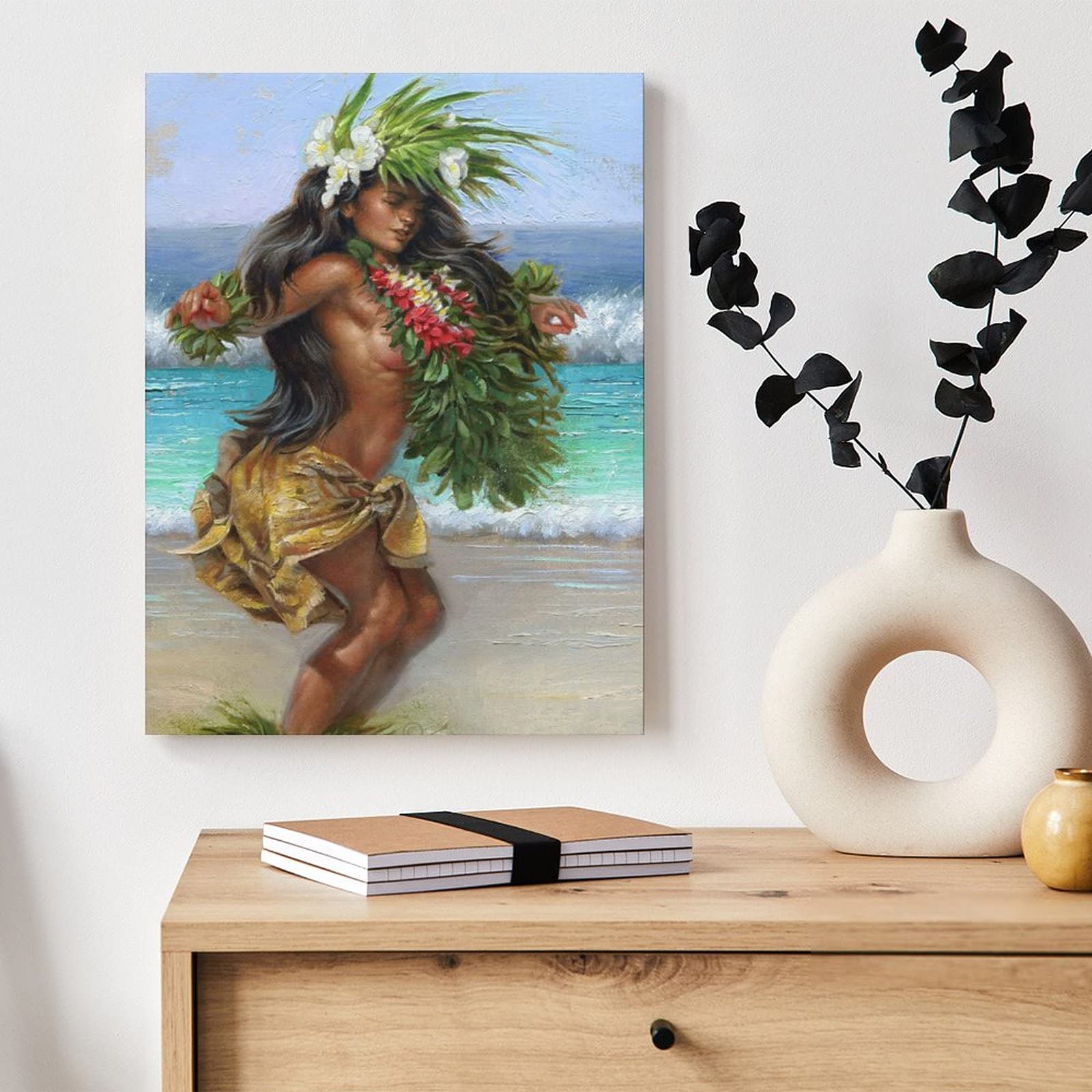 Beach Hula Girl Poster Hawaii Sexy Girl Dance Wall Art Tropical