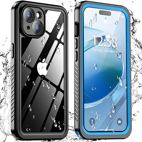 Oneagle Funda impermeable para iPhone 15, a prueba de golpes, resistente al agua IP68, protector de pantalla y lente integrados, a prueba de polvo,