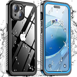 for iPhone 15 Case Waterproof, Shockproof [IP68 Waterproof][Built-in Screen & Lens Protector][Dustproof][Real 360°] Full Body Heavy Duty Rugged Protective iPhone 15 Phone Case 6.1" Light Blue