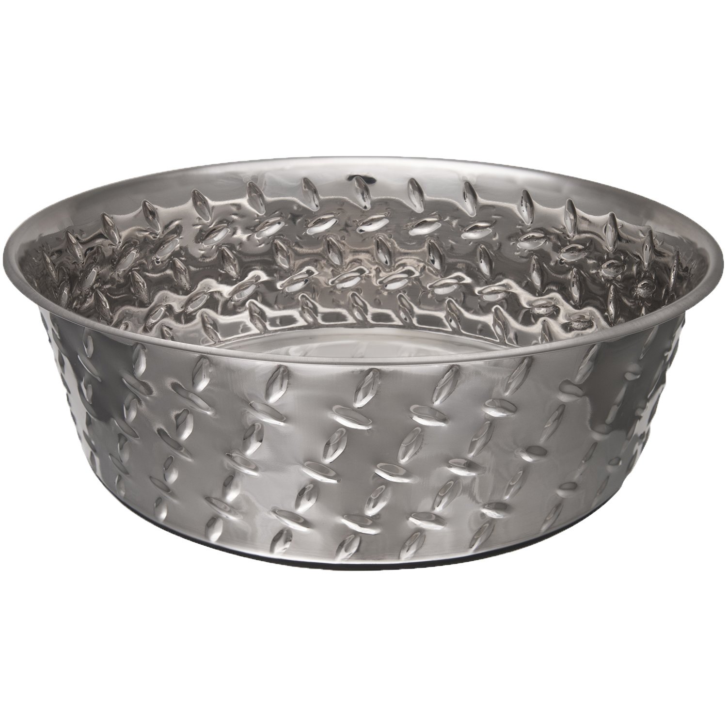 LOVING PETSRuff-N-Tuff Diamond Plated Dog Bowl Stainless Steel Heavy Weighted Dish - X-Large - 4.7 Litre