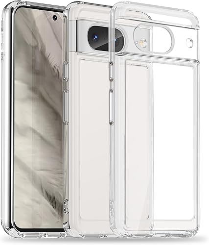 Seltureone Compatible con Google Pixel 8, TPU suave, a prueba de golpes, a prueba de arañazos, transparente