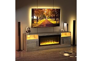 70" TV Stand with Electric Fireplace