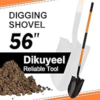 Vista 2 de Pala para excavar Pala de metal resistente con mango de fibra de vidrio, 56 pulgadas