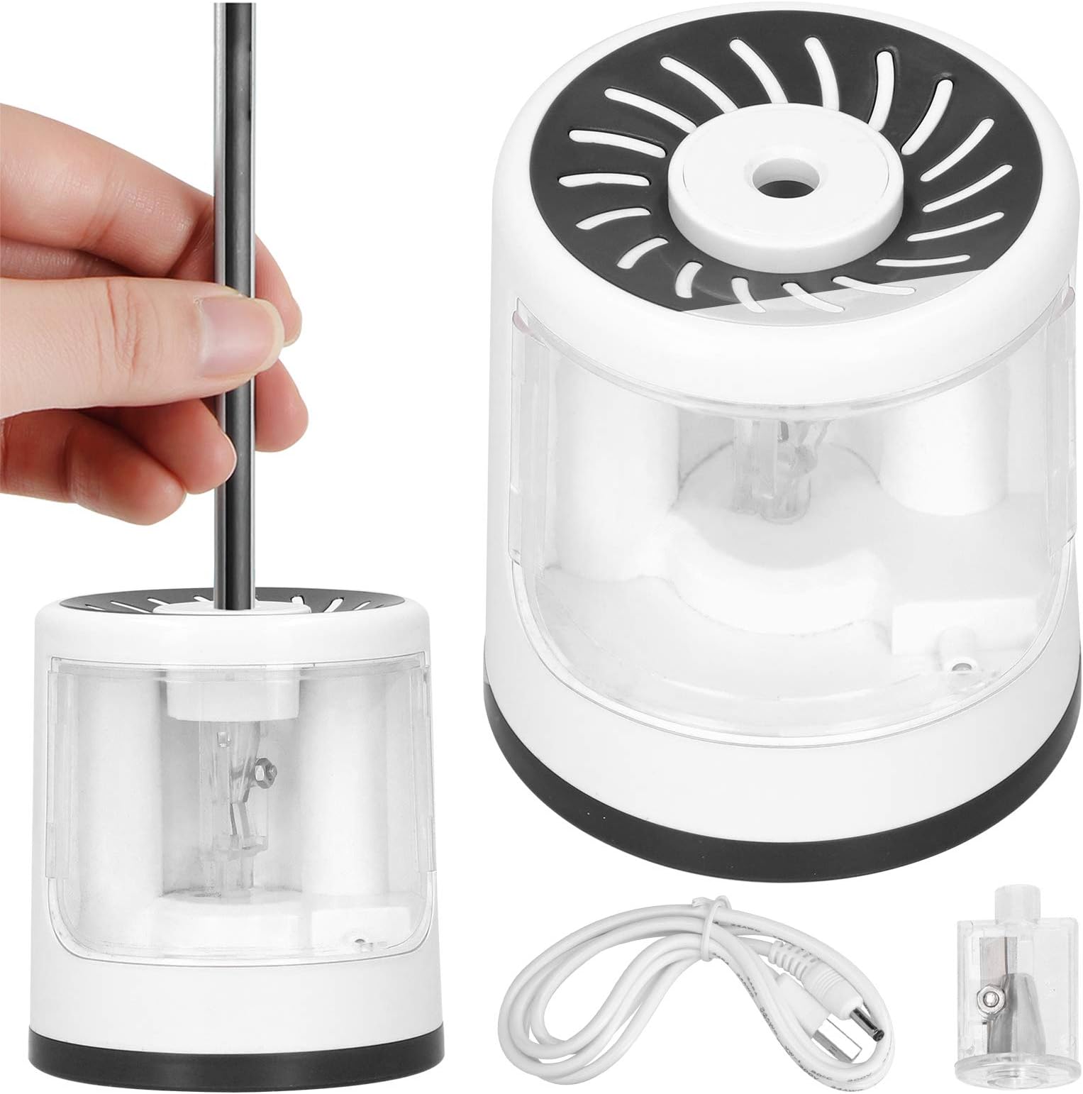 Electric Pencil Sharpener, Automatic USB Non-slip Crayon Sharpener for Home for School for Office(black, Pisa Leaning Tower Type)