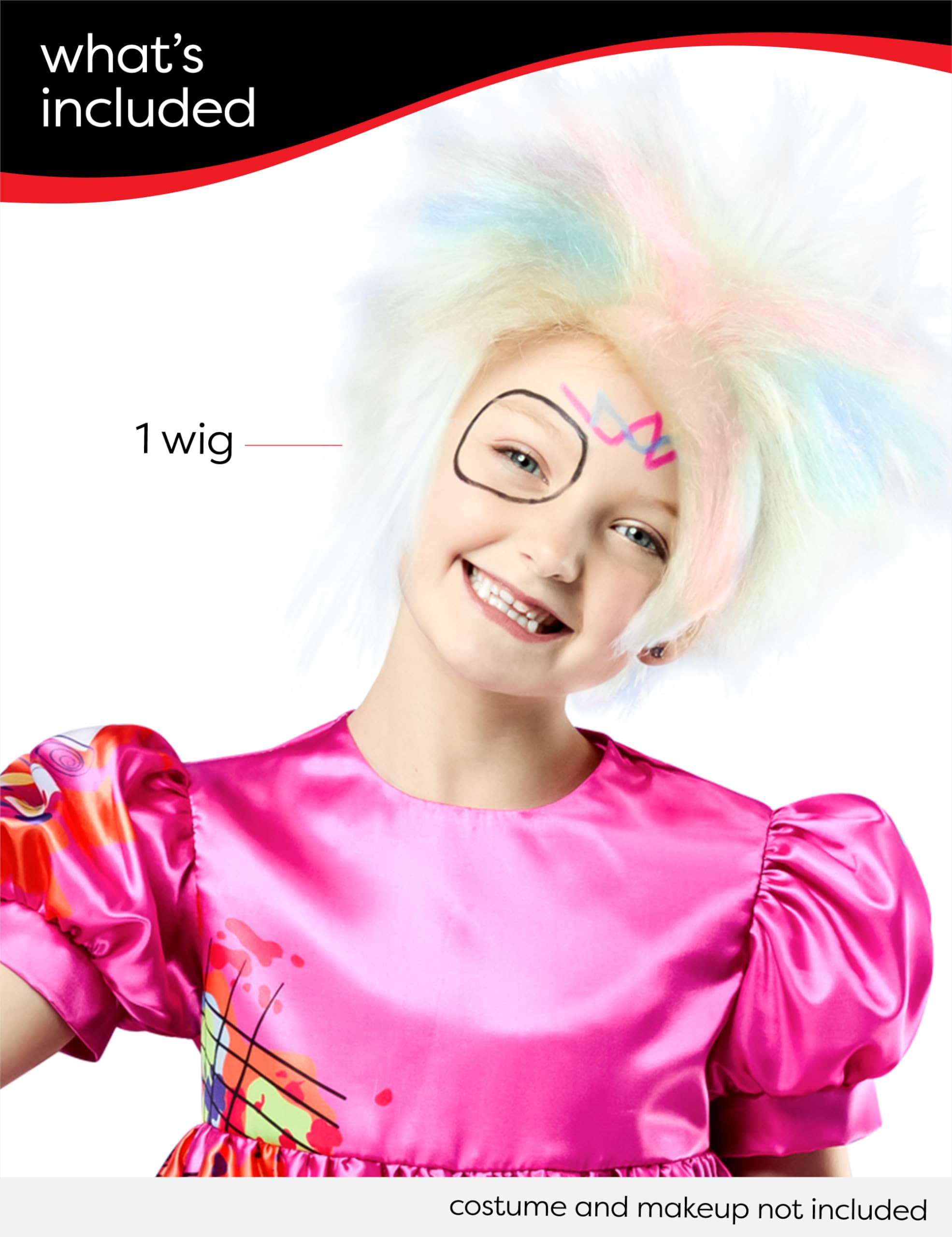 Rubies Weird Barbie Costume Wig for Kids Girls for Themed Parties and Halloween, One Size