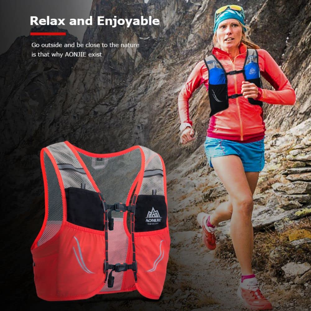 2.5L Hydration Backpack Vest Running Race Vest Breathable Lightweight Pack for Cycling Hiking Camping (Turquoise with 2*500ml Soft Flask, S/M)