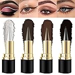 4Pcs Black Silver Grey Brown Gel Eyeliner Pencil Set, Halloween Makeup Waterproof Long Wear Natural Eye Lip Face Paint Stick Matte Liquid Eyeliner Cream Black Smokey Eye Liners Eyeshadow Crayon