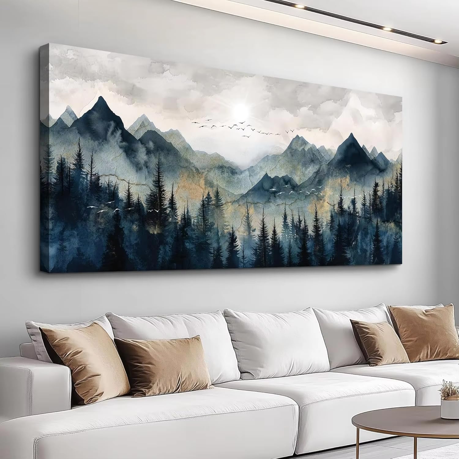 IHHGNB Canvas Wall Art for Bedroom Wall Decorations Abstract Watercolour Painting Mountain Landscape Pictures Prints Artwork(20x40cm(8x16in)/No frame)