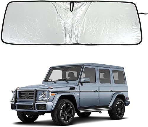 Miniatura 10 de Parasol para parabrisas delantero de automóvil para Ben-Z Clase G 2004-2018, parasol de ventana delantera, visera solar reflectante plegable,