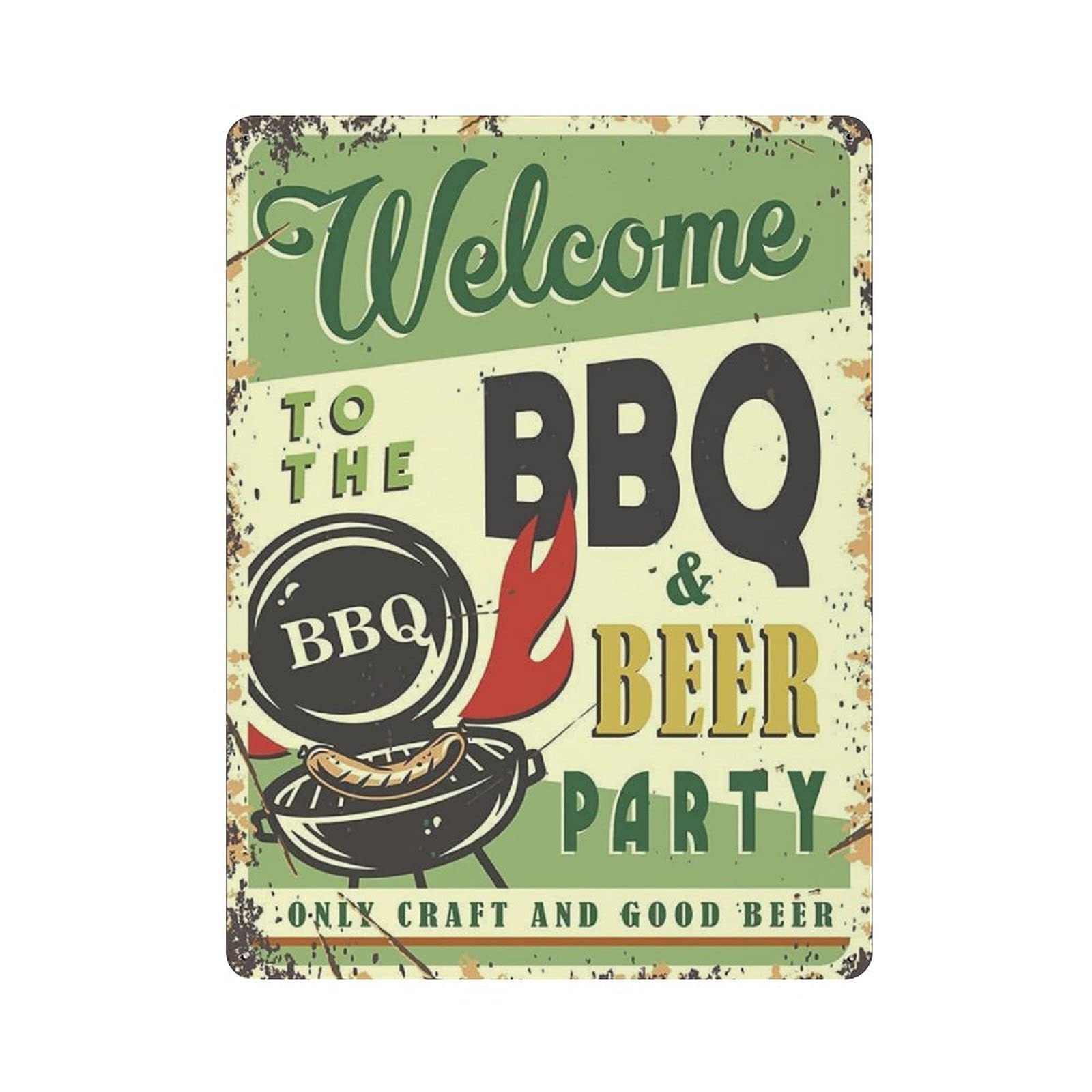 Barbeque Maker Bbq Metal Signs, Fun Poster For Bar Kitchen Cafe Farmhouse Wall Decor 12x16 inch