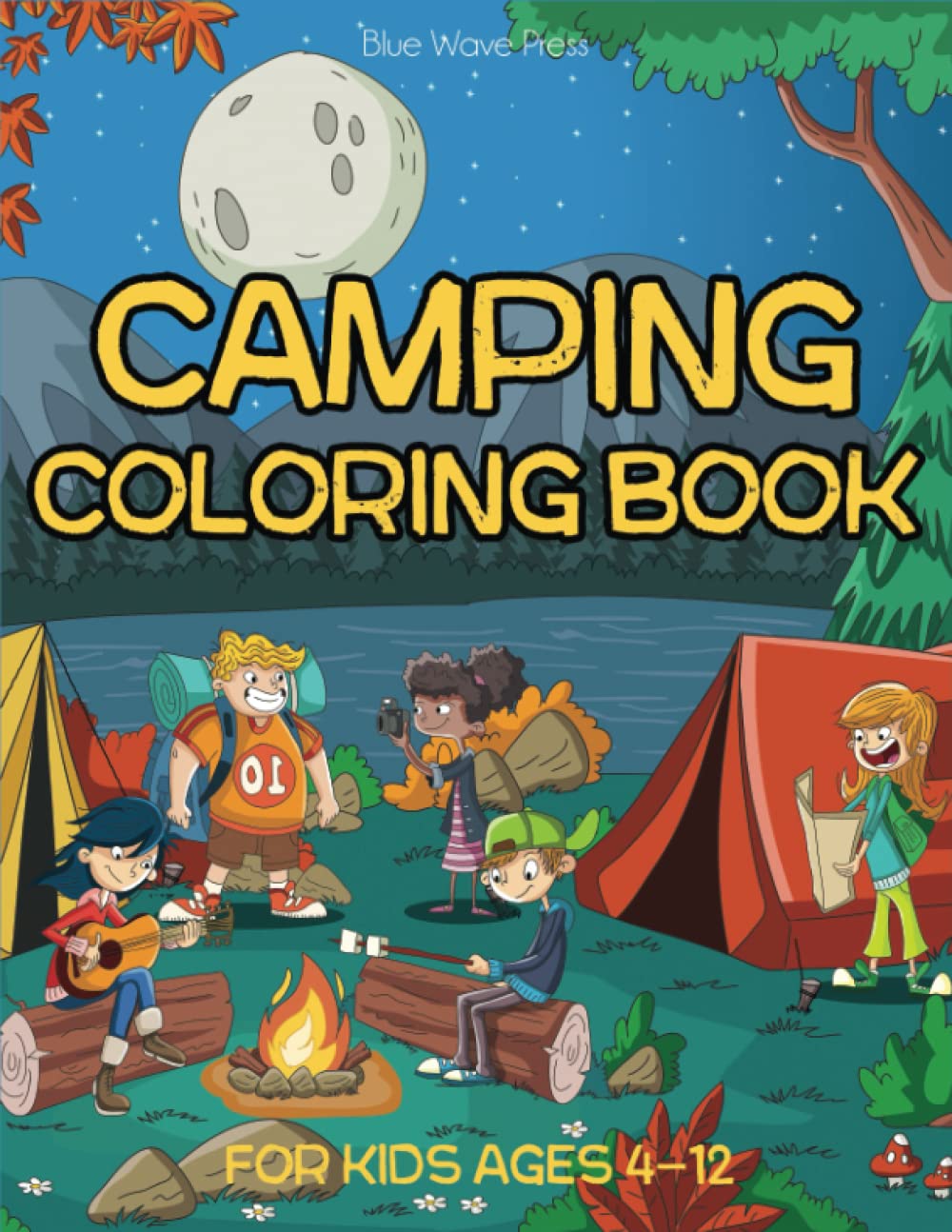 Camping Coloring Book for Kids Ages 4-12