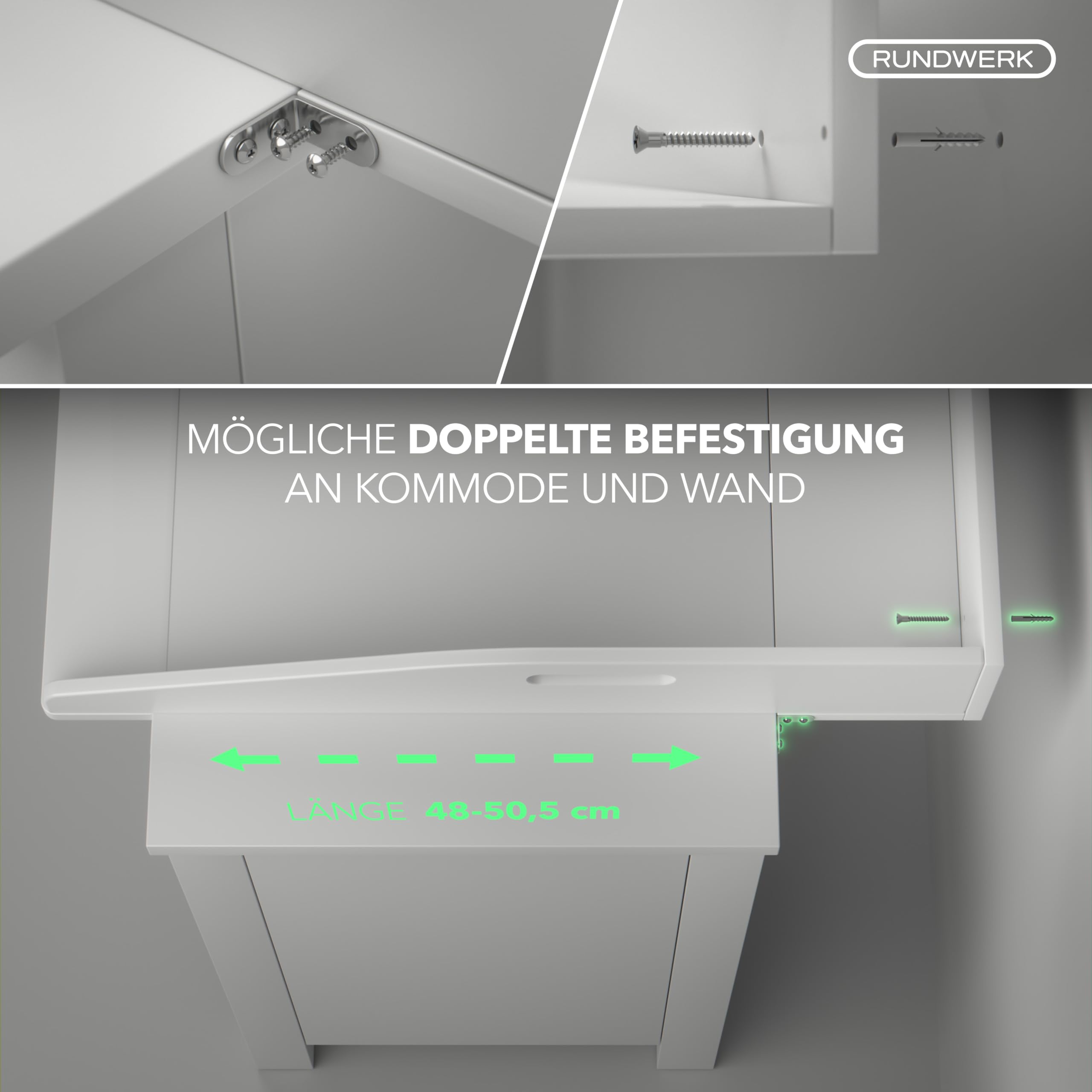 Wickelaufsatz 80cm breit für IKEA Hemnes und Malm Kommoden - Kommodentiefe von 48-50,5cm - [80x75x13,5cm] - weiß - Sicher & Belastbar - Wickelbrett - Wickelkommodenaufsatz - Holz
