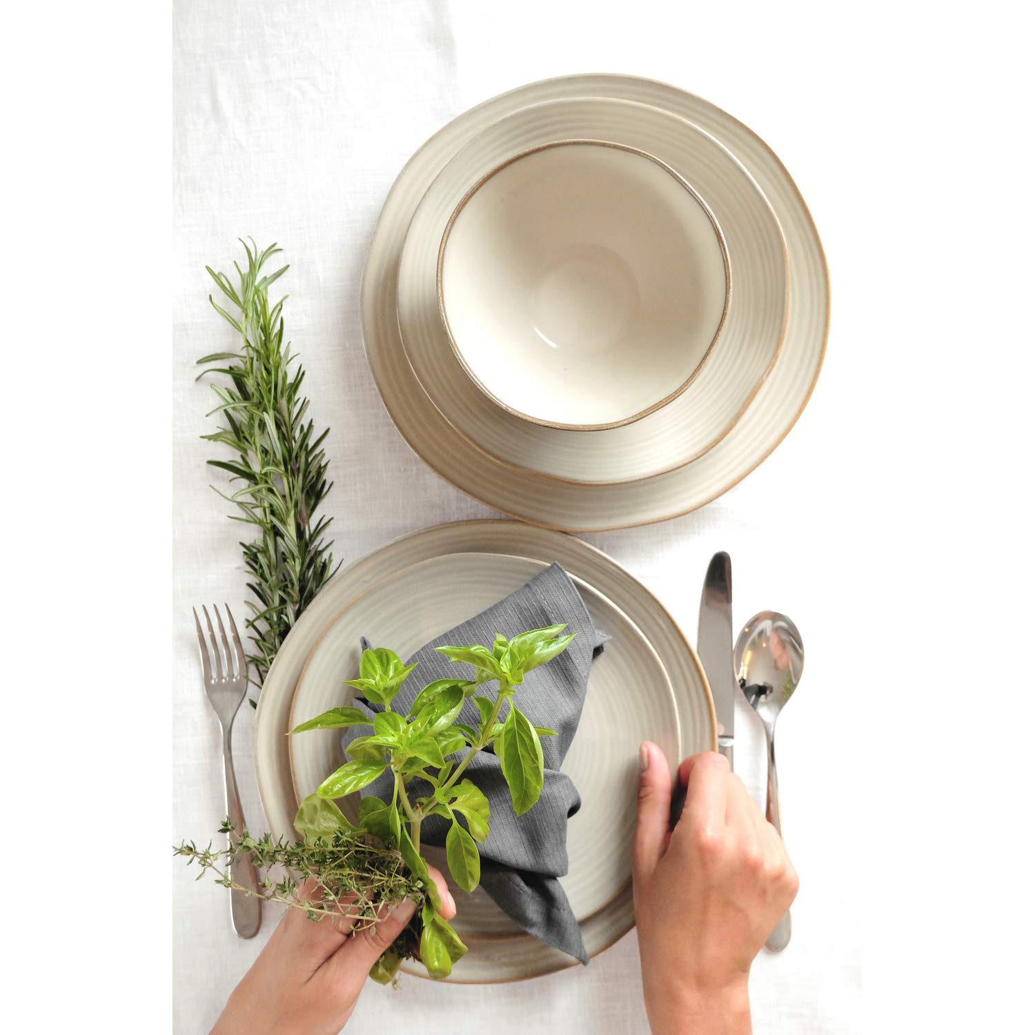 MÄSER Serie Nottingham, Vintage Teller-Set für 4 Personen, 8-teiliges