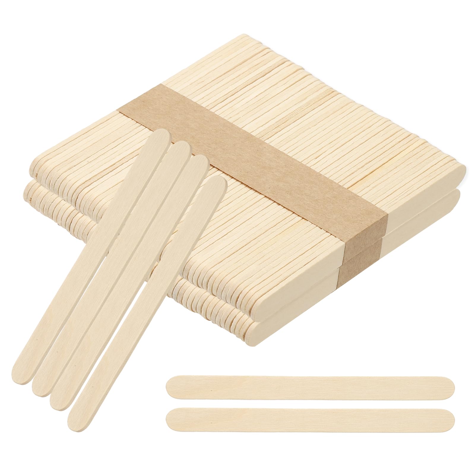 PATIKIL 100 Pack Craft Sticks, 4.5 Inch Wood Sticks for Crafts Ice Cream DIY Home Art Projects Creative Designs Education, Wood