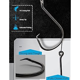 Beoccudo Circle Hooks Rigs Saltwater Steel Leader Wire, 25pcs Heavy Duty Circle Hook with Leader Wire Bass Catfish Fishing Lure Rig