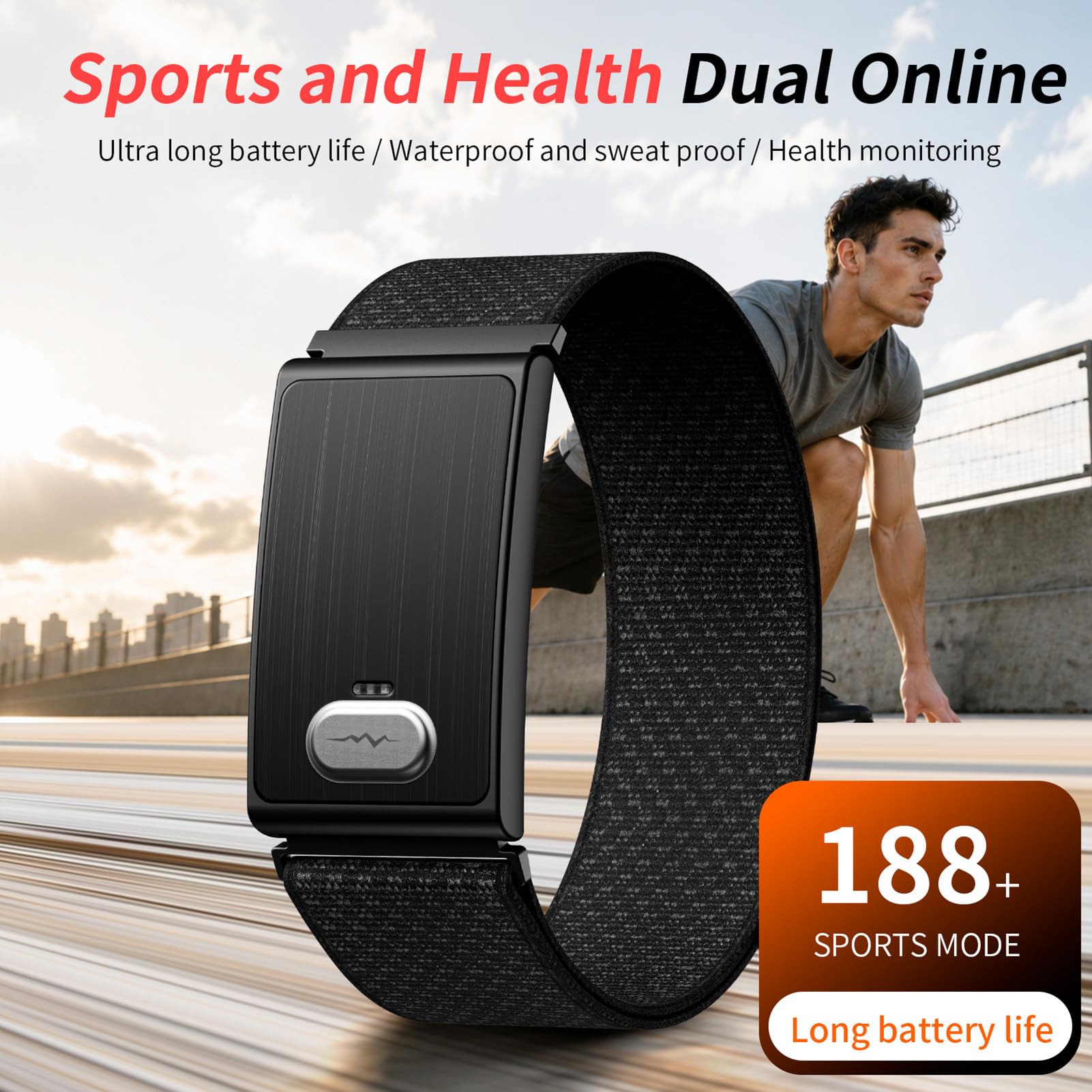 ASHATA Smart Health Band Fitness Tracker IP68 étanche à l'eau HRV et