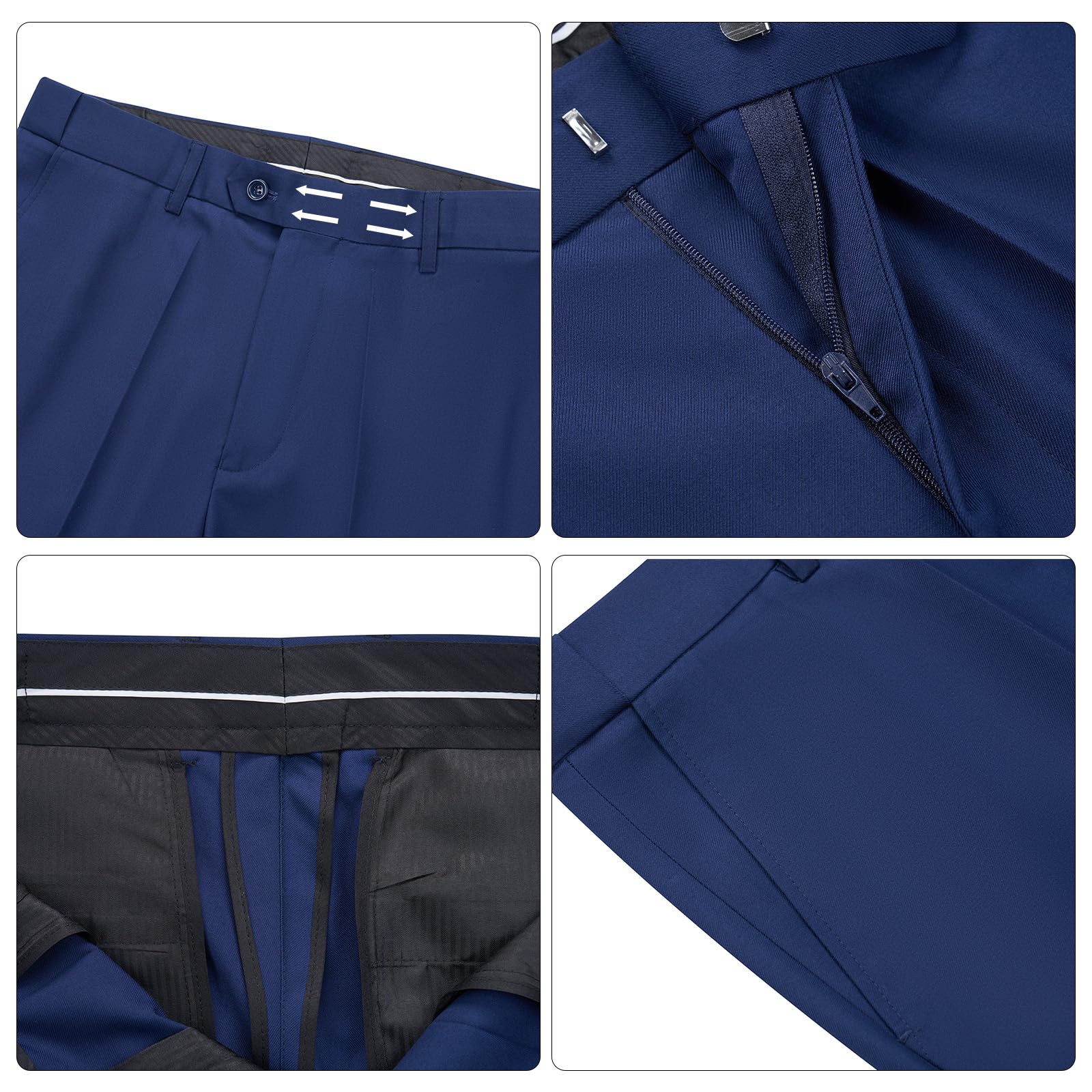 Traje para Hombre de 2 Piezas de Color Liso con Dos Botones de Trabajo Business Vestido Slim Fit (Blazer + Pantalones)