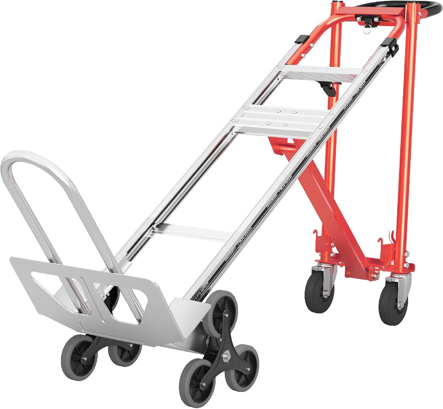 Convertible Hand Truck -1,000 lb Heavy-Duty Aluminum & Steel Dolly, 3-in-1 Mode with Stair-Climbing Wheels & 5 Swivel Casters for Warehouse, Moving, Delivery