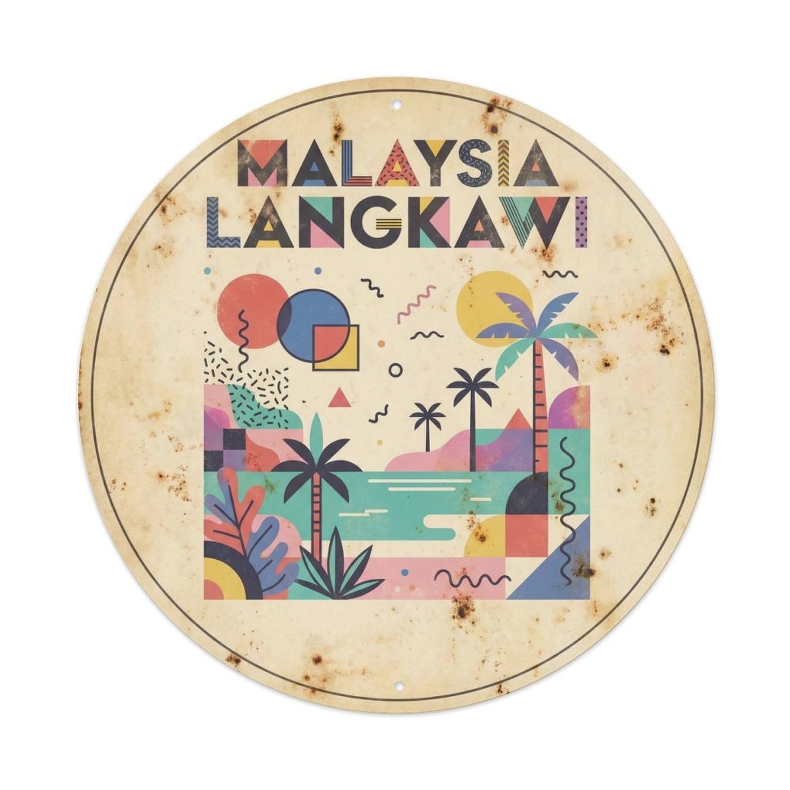 Malaysia Langkawi Southeast Asia Mid Century Metal Tin Sign