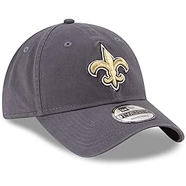 New Era NFL Core Classic 9TWENTY Adjustable Hat Cap One Size Fits All (New Orleans Saints Graphite)