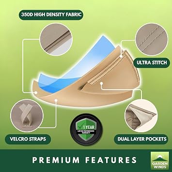 Garden Winds Durable 350 Replacement Canopy Top Compatible with 11' x 9' Gazebo Model 5LGZ7262-V4 - Beige
