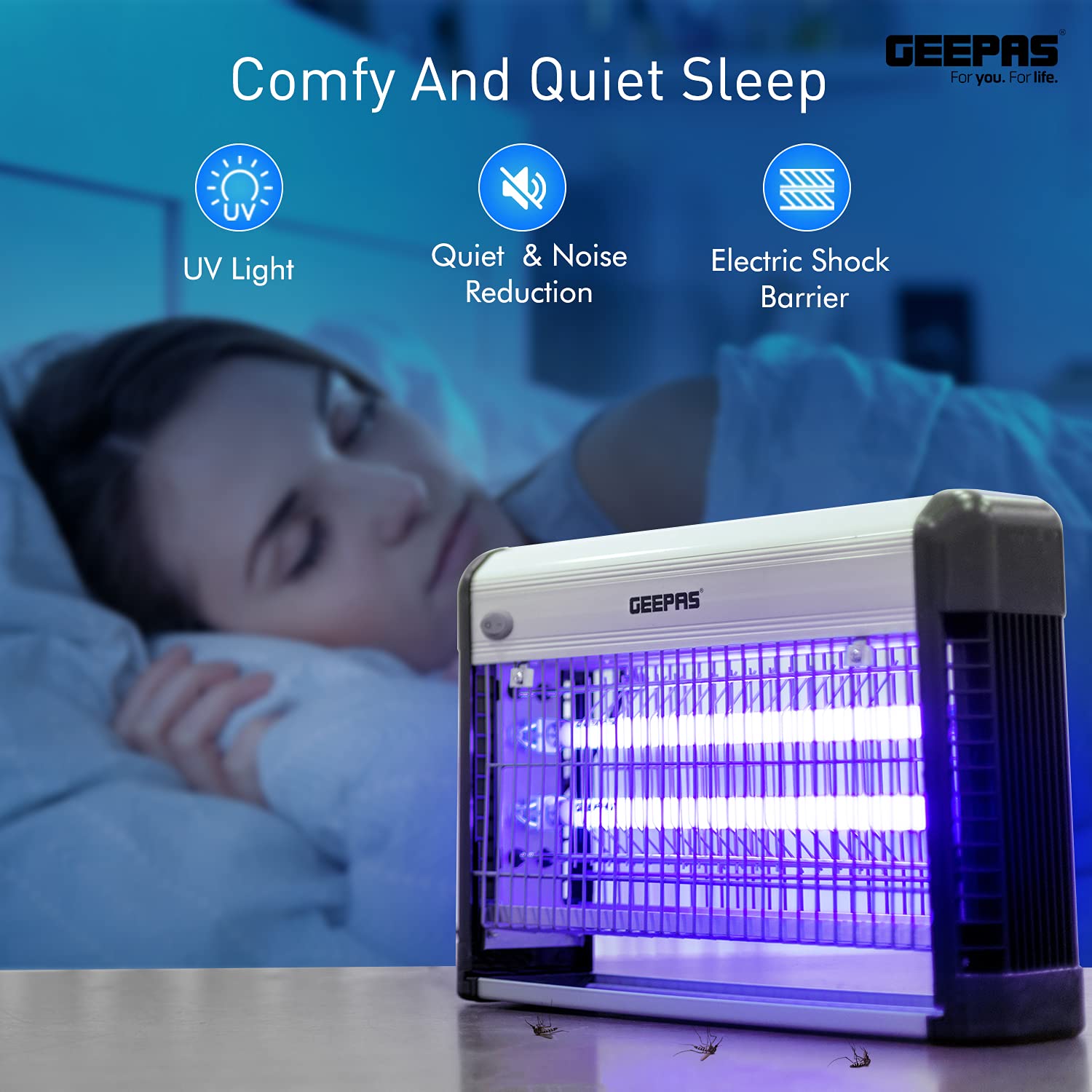 Geepas Fly and Insect Killer Powerful Fly Zapper 20W UV Light