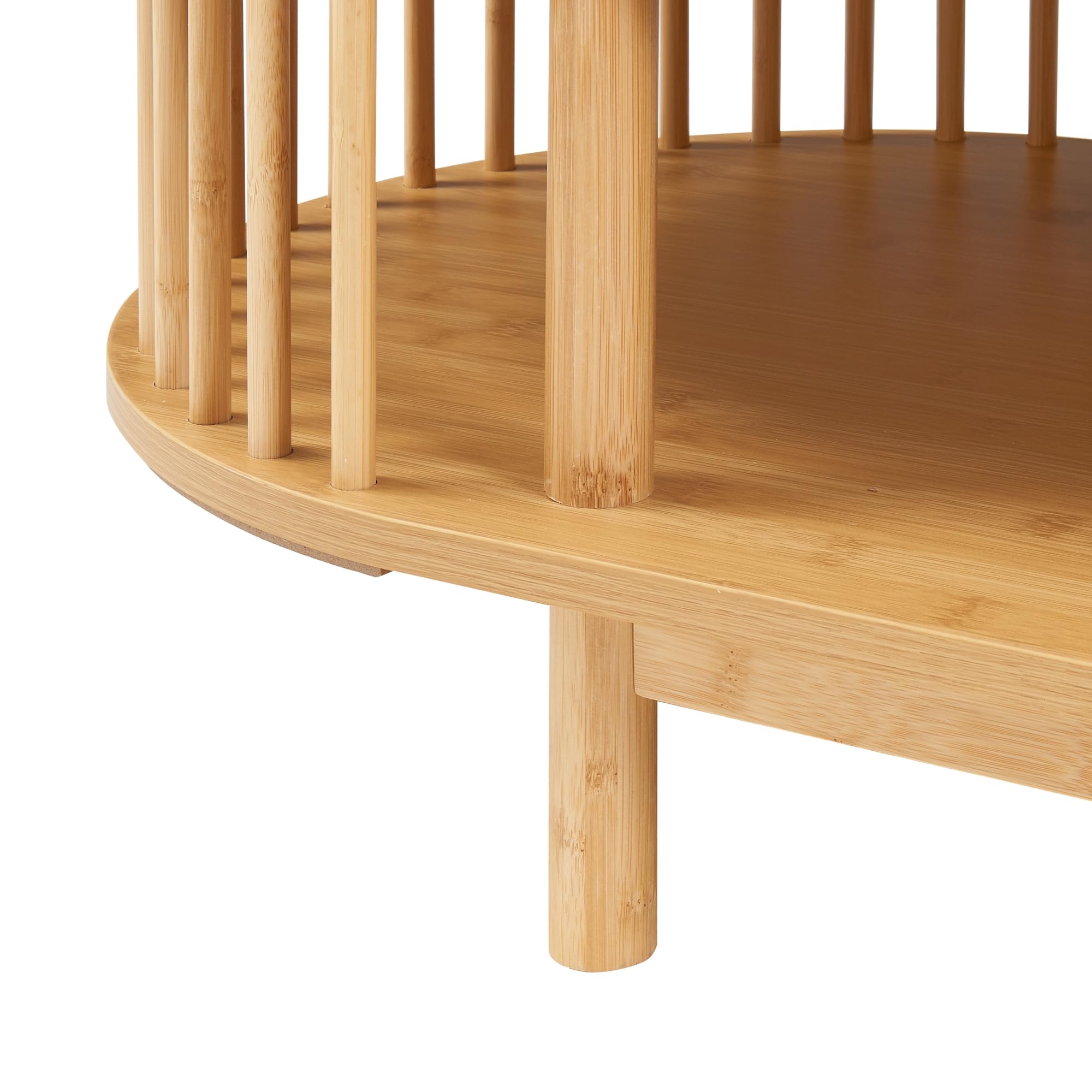 [en.casa] Stolik pod telewizor Jarvenpaa 150x48x50 cm z bambusa w kolorze naturalnym, szafka telewizyjna, stojak na TV, meble do salonu
