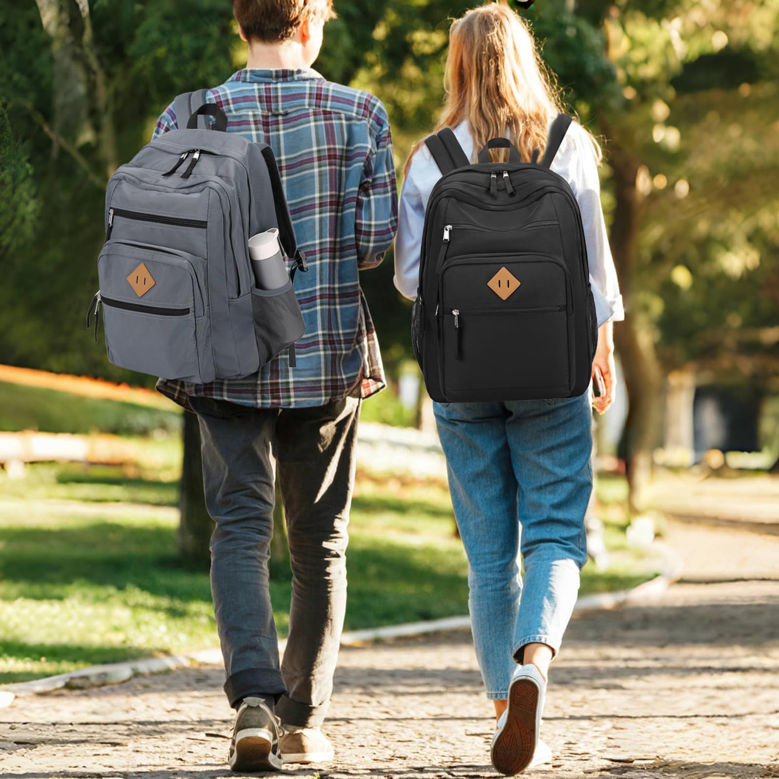 MOONBABY Backpack for Men Large Casual Book Bag Lightweight Back Pack fits 15.6 Inch Laptop for High School College Travel Work, Black