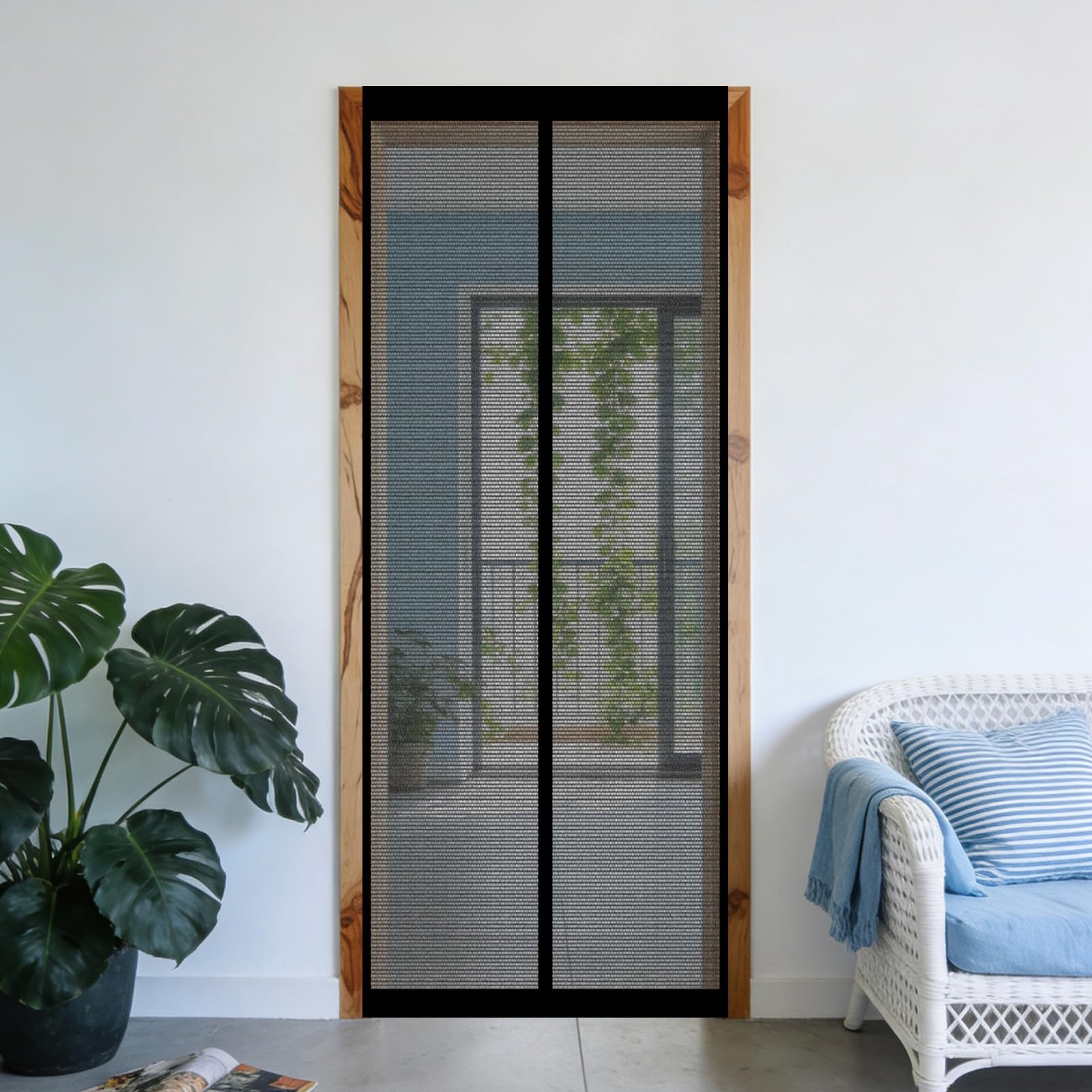 Moustiquaire de porte sans perçage 172 x 220 cm rideau anti mouches fermeture aimantée
