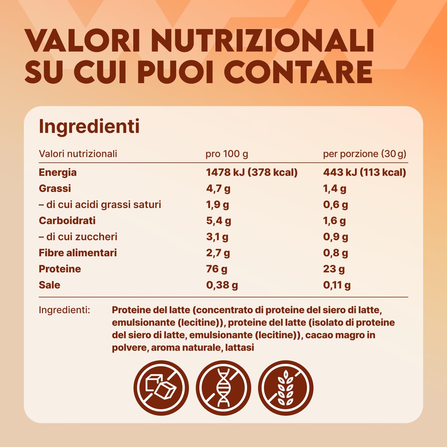 WFN Approved Whey Proteine in Polvere – Natural Chocolate – Senza Edulcoranti e Senza Zuccheri Aggiunti – 1 kg – Con Lattasi – Prodotto e Testato in Laboratorio in Germania
