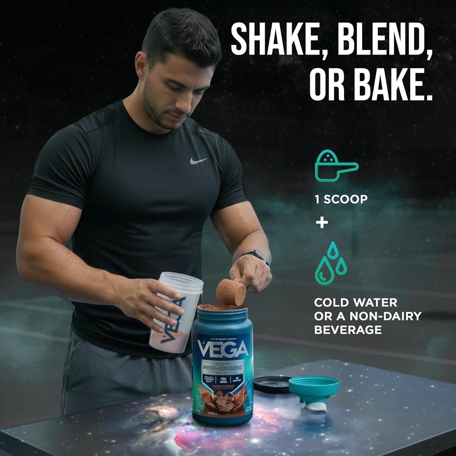 Vega Premium Protein + Supergreens, Chocolate – 20g Vegan Protein, Dairy & Gluten Free, 28.8 oz (25 Servings)